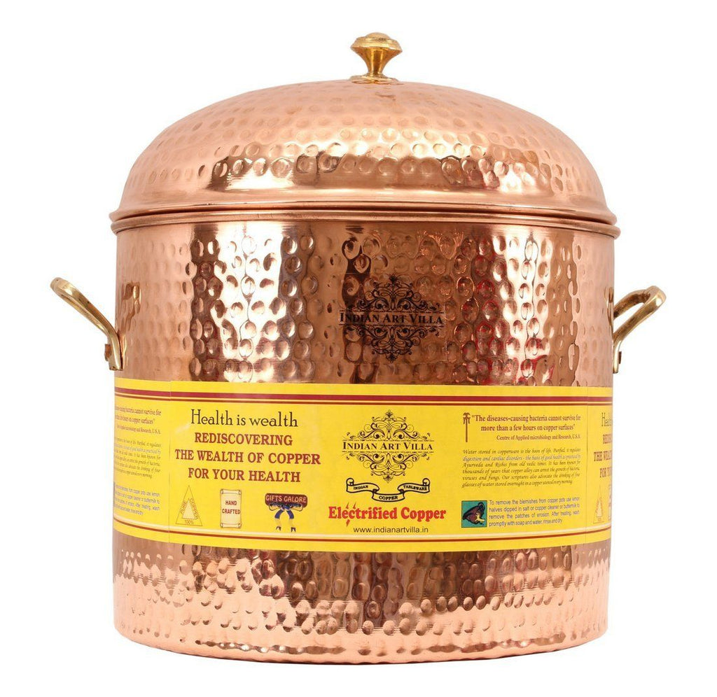 Copper Hammered Storage Pot Container 213 Oz