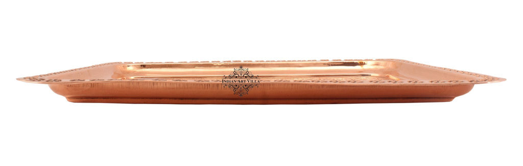 Pure Copper Engraved Flower Design Tray
